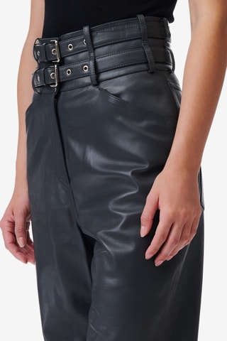 Lamsleren Broek Hoge Taille Bratis - Antraciet