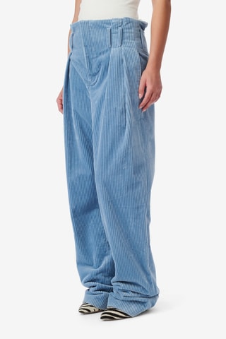 Rechte Velours Broek Hoge Taille Jake - Lichtblauw