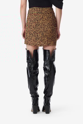 Zijde Minirok Ethelle - Zwart en Camel