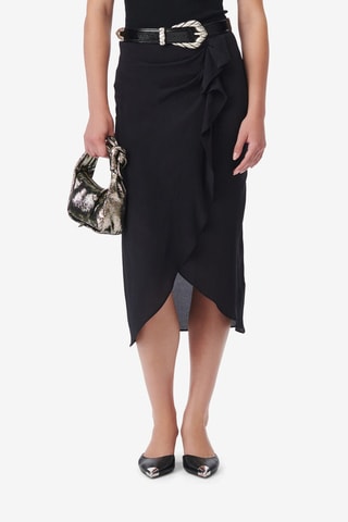 Lange Zijde Rok Gysele - Zwart