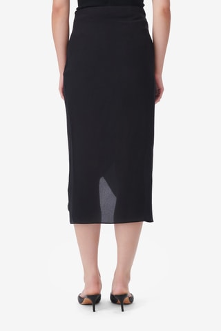 Lange Zijde Rok Gysele - Zwart