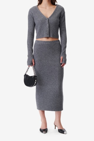 Wollen en Kasjmier Rok Kenlo - Gemêleerd Antraciet