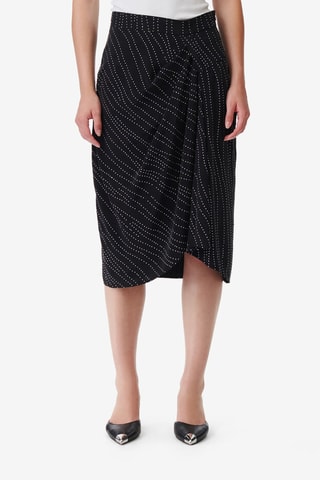 Zijde Midirok Hoge Taille Zima - Zwart