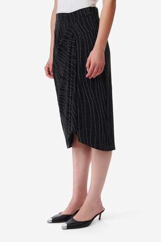 Zijde Midirok Hoge Taille Zima - Zwart