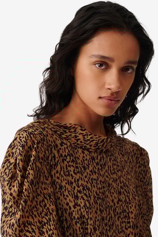 Zijde Midi-jurk Elyane - Zwart en Camel