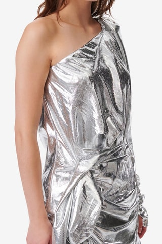 Zijde Asymmetrische Jurk Samuel - Zilverkleurig