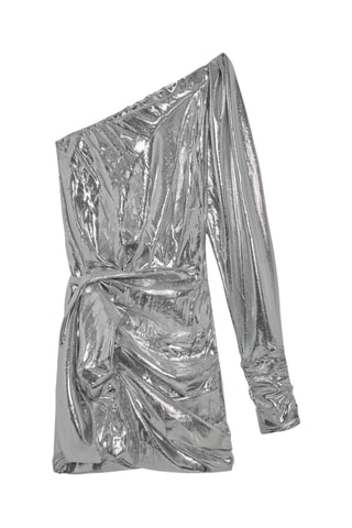 Zijde Asymmetrische Jurk Samuel - Zilverkleurig