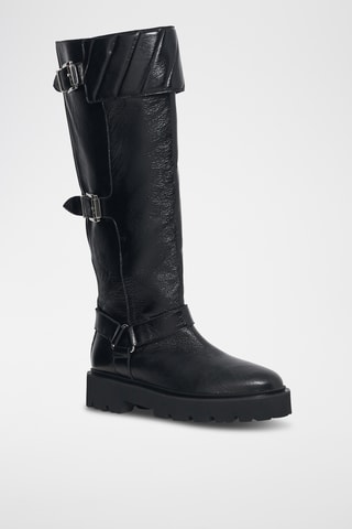 Kalfsleren Laarzen Meije - Zwart