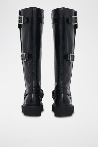 Kalfsleren Laarzen Meije - Zwart