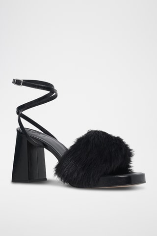 Lamsleren Sandalen met Hak Irma Foxy - Zwart