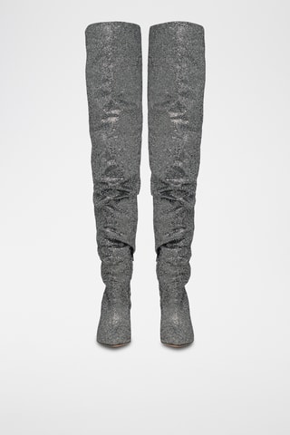 Lieslaarzen Eva - Zwart en Zilverkleurig