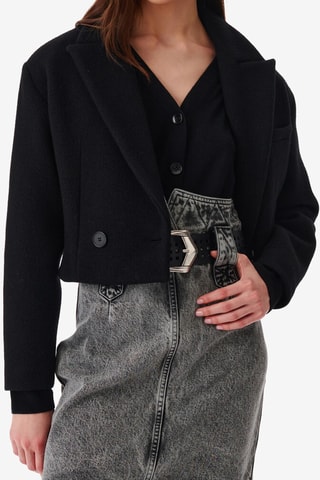 Wollen en Kasjmier Jasje Ronnie - Zwart