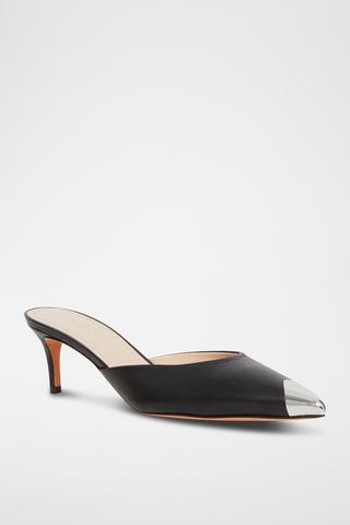 Lamsleren Muiltjes met Hak Kaia - Zwart