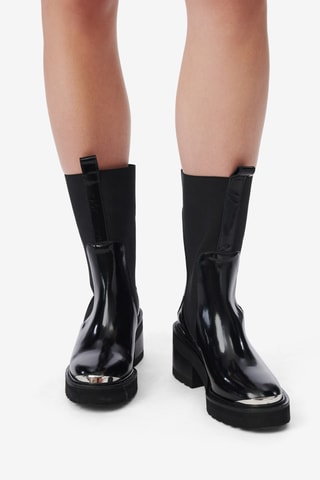 Gelakte Kalfsleren Chelsea Boots Batna - Zwart