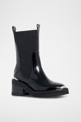 Gelakte Kalfsleren Chelsea Boots Batna - Zwart