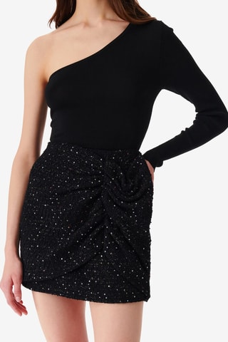 Asymmetrische Zijde Top Sitala - Zwart