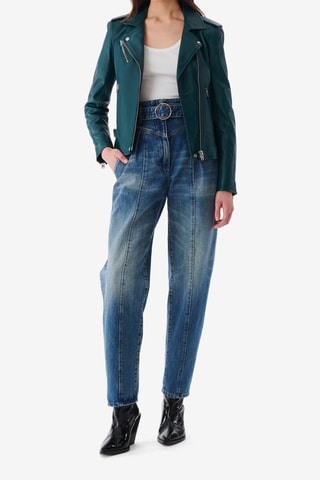 Lamsleren Jasje Newhan - Pauwblauw