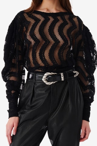 Kanten Top Edouard - Zwart