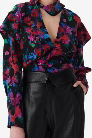 Zijde Top Martina - Zwart