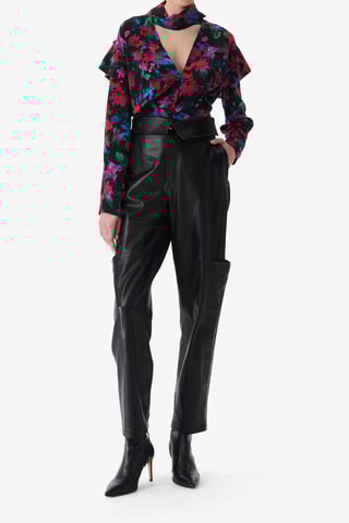 Zijde Top Martina - Zwart