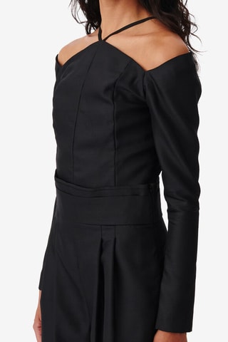 Scheerwollen en Zijde Top Paju - Zwart