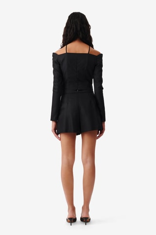 Scheerwollen en Zijde Top Paju - Zwart