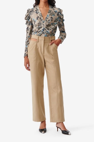 Zijde Top Stala - Beige