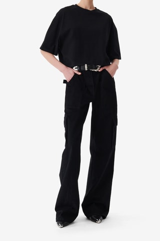 Cropped T-shirt Awinita - Zwart