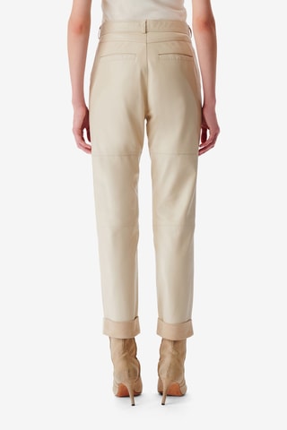 Lamsleren Rechte Broek Aysel - Ecru