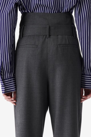 Wollen Rechte Broek Hoge Taille Harrison - Donkergrijs