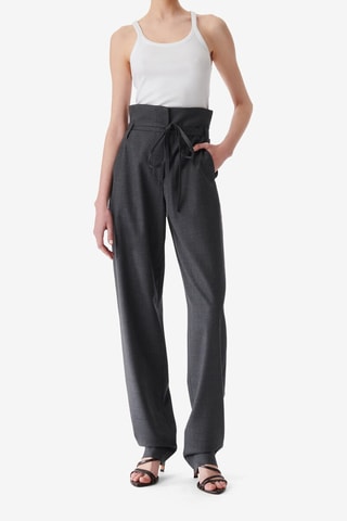 Wollen Broek Hoge Taille Hopie - Donkergrijs