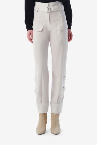 Wollen Cargobroek Hoge Taille Marita - Ecru