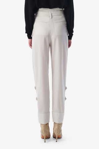 Wollen Cargobroek Hoge Taille Marita - Ecru