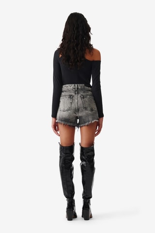 Spijkershort Hoge Taille Belem - Antraciet