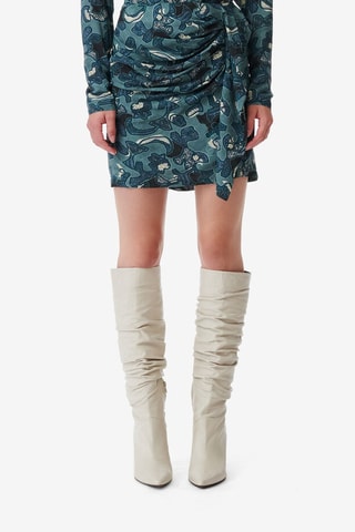 Gedrapeerde Minirok Hoge Taille Fidi - Blauwgroen