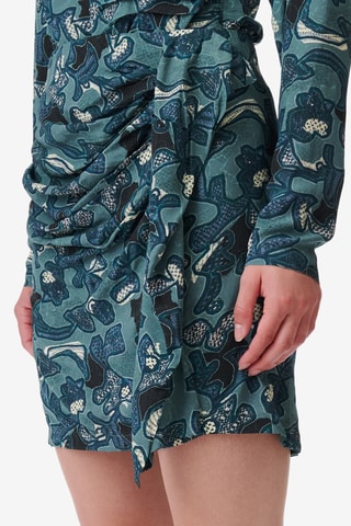 Gedrapeerde Minirok Hoge Taille Fidi - Blauwgroen