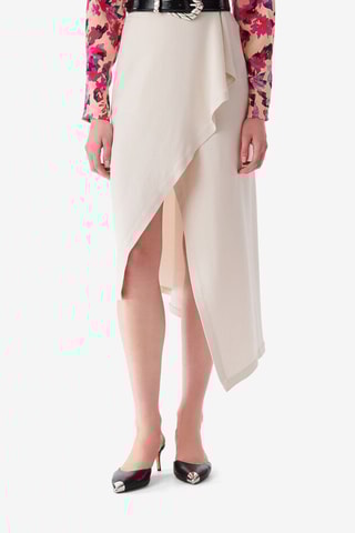 Asymmetrische Rok Hoge Taille Jelena - Ecru