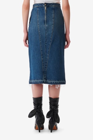 Midi Spijkerrok Hoge Taille Lamy - Blauw