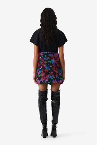 Zijde Minirok Hoge Taille Melissa – Zwart