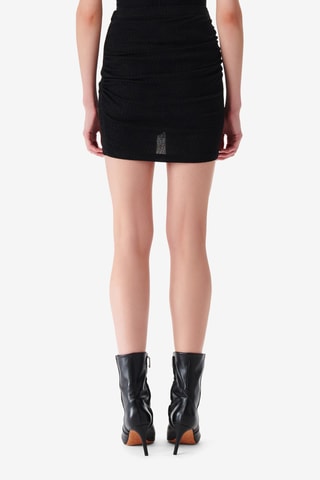 Gedrapeerde Minirok Hoge Taille Menia - Gemêleerd Zwart