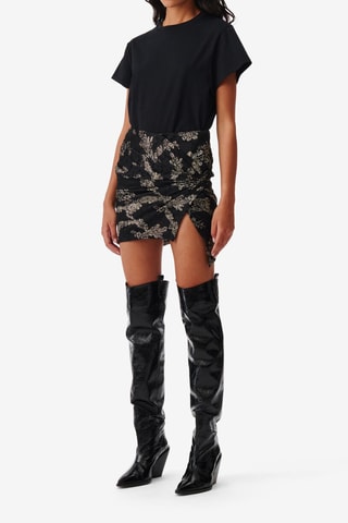 Gedrapeerde Minirok Hoge Taille Tirana - Zwart