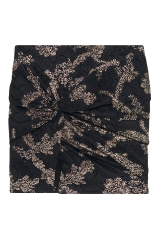 Gedrapeerde Minirok Hoge Taille Tirana - Zwart