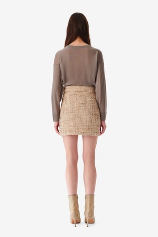 Tweed Minirok Hoge Taille Tomia - Beige