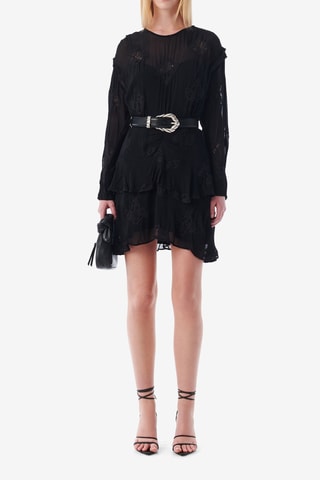 Jurk met Ruches Levoca - Zwart