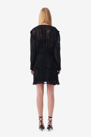 Jurk met Ruches Levoca - Zwart