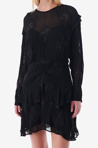 Jurk met Ruches Levoca - Zwart
