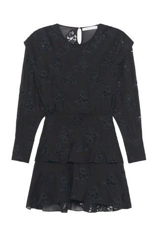 Jurk met Ruches Levoca - Zwart