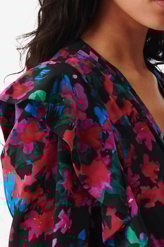 Gedrapeerde Zijde Jurk Masca - Zwart