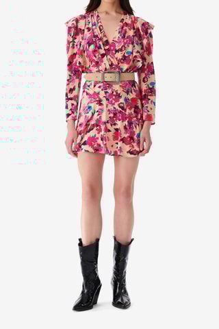 Gedrapeerde Zijde Jurk Masca - Ecru