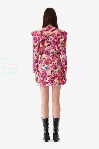 Gedrapeerde Zijde Jurk Masca - Ecru